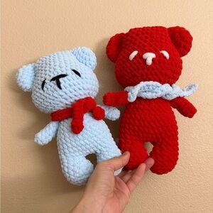 Handmade Chunky Yarn Teddy Bears– 5mm Chenille Crochet Bear
